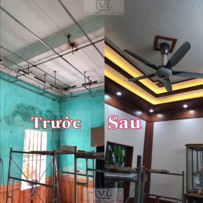 Trước và sau khi cải tạo bằng tấm ốp PVC nan AKhoa